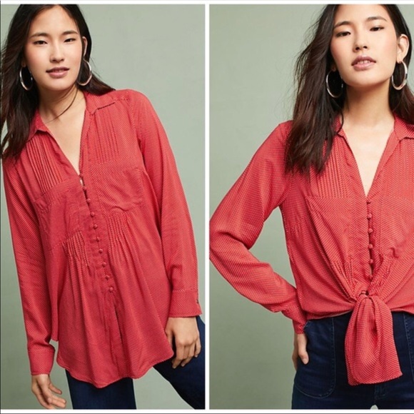 Anthropologie Tops - Anthropologie Maeve Matilda polk dot blouse